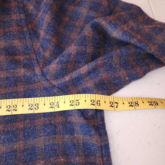 Weatherproof Vintage Shirt Mens 2XL Blue Brown Plaid Flannel Button Down Pocket - Picture 8 of 10